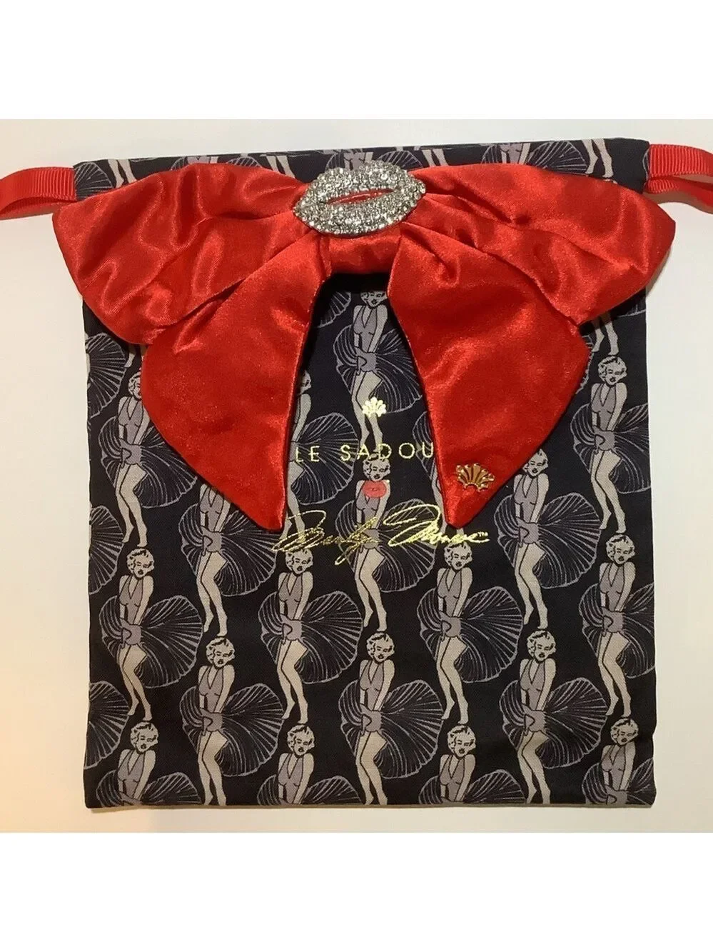 Lele Sadoughi x Marilyn Monroe Pave Kiss Red Bow New